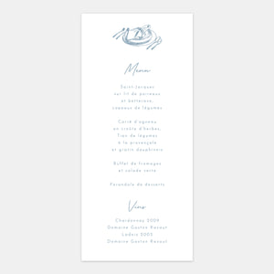 Wedding menu engraving
