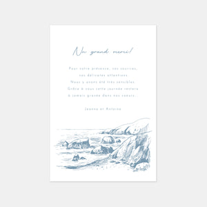 Hochzeit-Dankeschön-Karte mit Wildküsten-Gravur