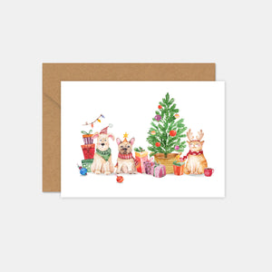 Cat snow globe card