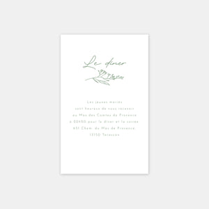 Carton invitation de mariage champêtre classique