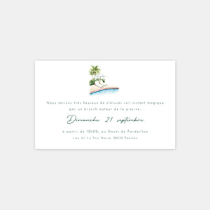 Watercolor Breton coast wedding invitation card