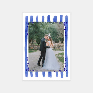 Wedding thank you card with pretty lines