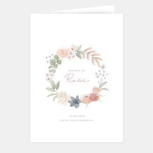 Plant wreath baptism booklet
