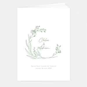 Livret de mariage champêtre classique - 8 pages + couverture