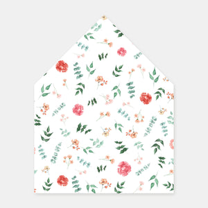 Watercolor bouquet envelope liner - 50ex