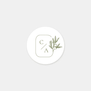Personalized olive branch stickers - 48ex