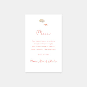 Seabed birth thank you card