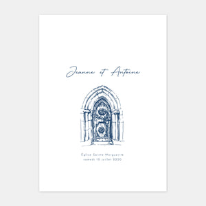 Paris engraved wedding booklet