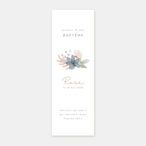 Plant wreath baptism bookmark