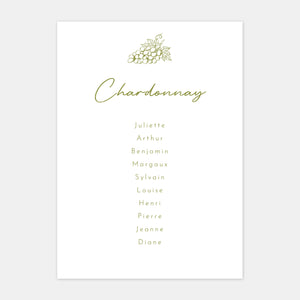 Hochzeitstischplan Weinberggravur - 5x