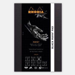 Maya-Block, A5, Kreuz und Punkt, schwarzes Papier, 120 g/m²