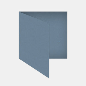 Carte pré-pliée 145x290mm kraft bleu jean