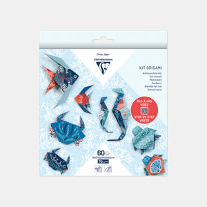 Origami-Set – Meerestier-Dekoration – 60 Blatt, 3 Größen