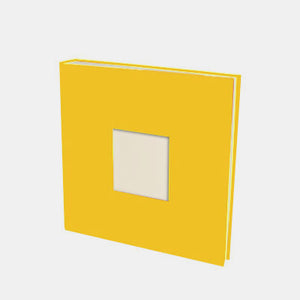Fotoalbum 30x30 gelbe Leinwand, cremefarbene Innenseite