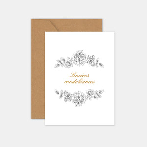 Condolence card engraving