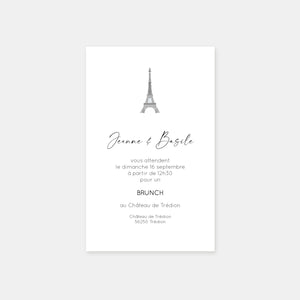 Paris roof wedding invitation card