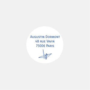 Personalized origami correspondence stickers - 48ex