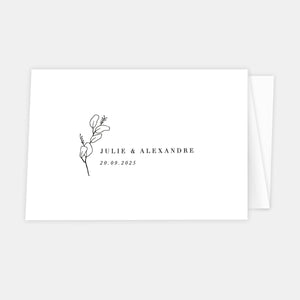 Eukalyptus-Skizze-Hochzeitseinladung