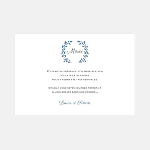 Classic laurel wedding thank you card