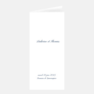 Classic Wedding Menu First Names