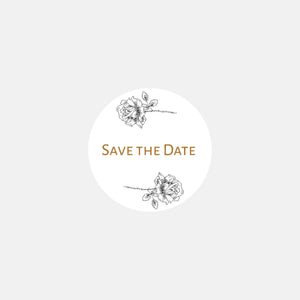 Personalized wedding stickers Flowers Engraving