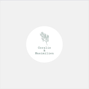 Personalized Brindille wedding stickers