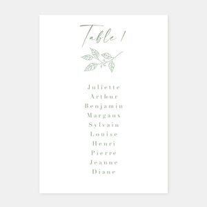 Foliage wedding table plan - 5ex