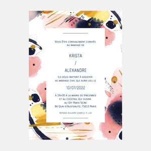 Künstlerische Hochzeitseinladung