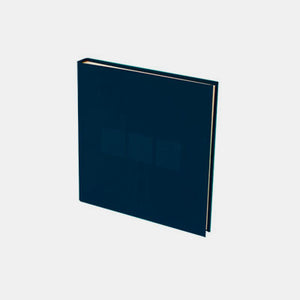 Gästebuch 25x24, marineblaues Canvas, cremefarbene Innenseite