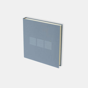Gästebuch 25x24 blaugraues Canvas cremefarbenes Interieur