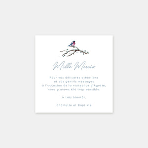 Carte de remerciement naissance Famille Hiver