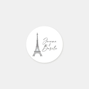 Personalized Paris roof wedding stickers - 48ex