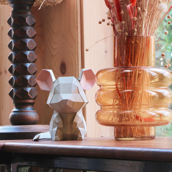 Kleine Maus-Trophäe aus Papier
