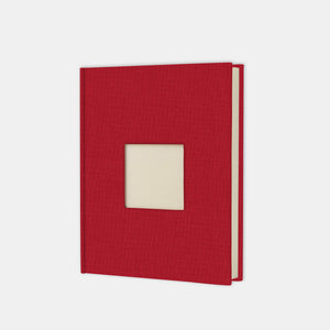 Fotoalbum 30x24, rotes Canvas, cremefarbene Innenseite