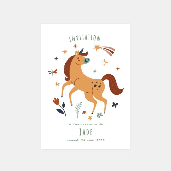 Unicorn birthday invitation