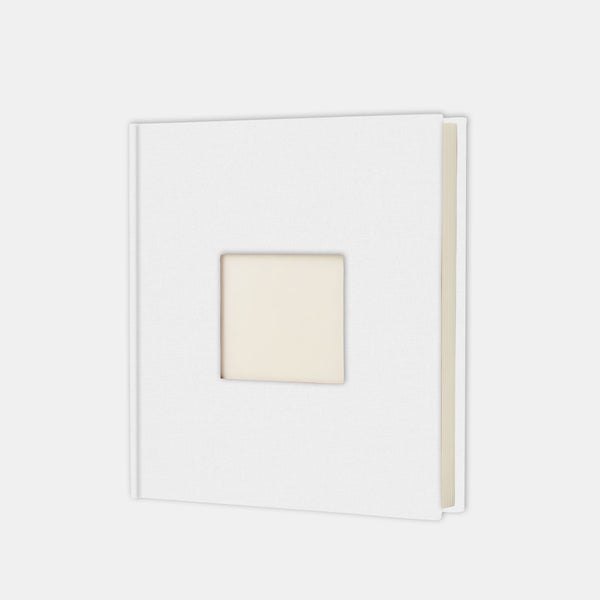 Album photo carré 30x30 toile blanc asperge