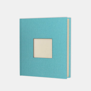 Album photo carré 30x30 toile bleu lagon