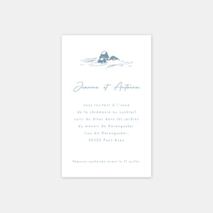 Hochzeitseinladungskarte mit wilder Küstengravur