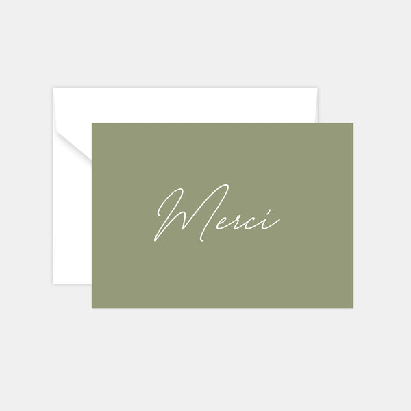 Dankeskarte – Olive-Kalligraphie