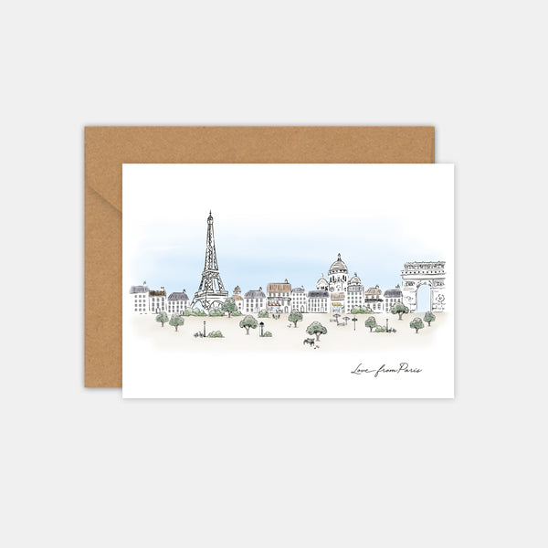 Karte, um ein Wort zu sagen - Pariser Aquarell