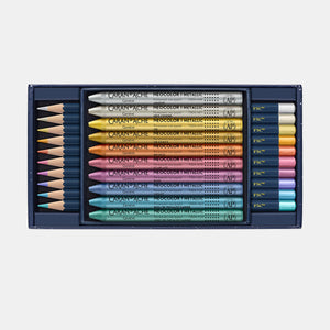 COSMIC BLUE colored pencil and pastel set - 20 pcs
