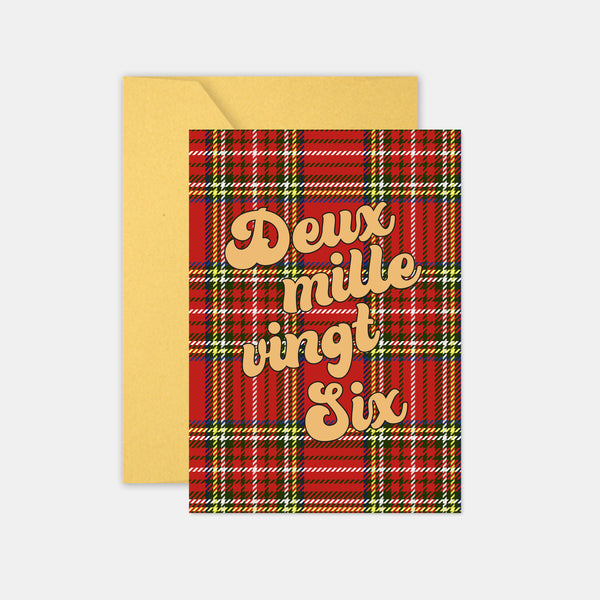 Roter Tartan Grußkarte