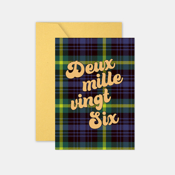 Carte de voeux Tartan bleu