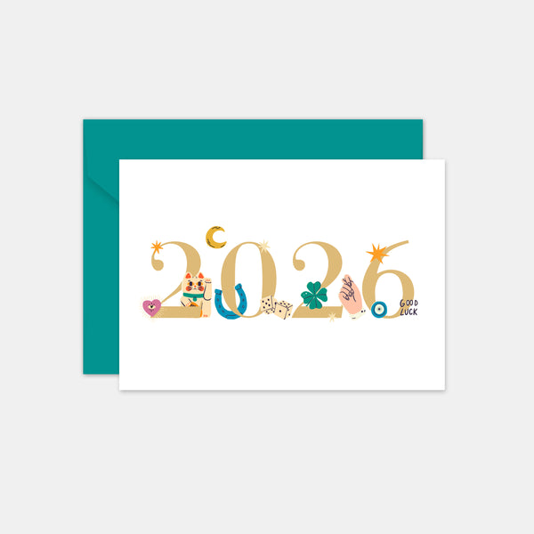 Carte de voeux personnalisée chiffres illustrés