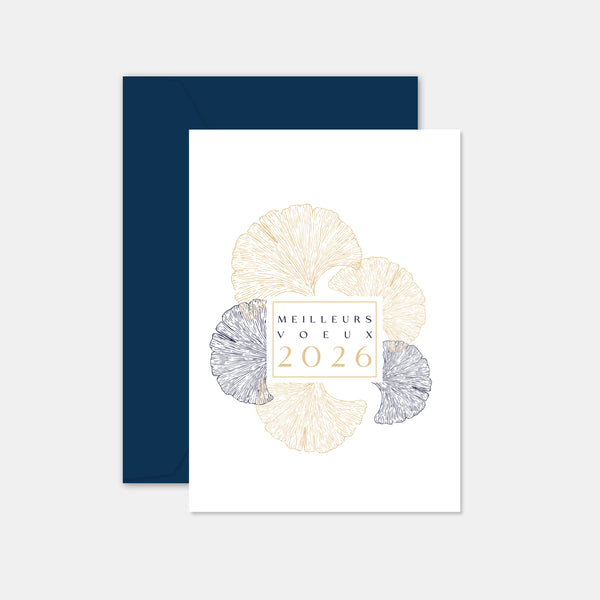Carte de voeux personnalisée ginkgo