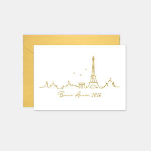Paris line personalized greeting card