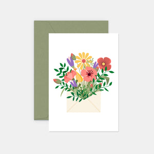 Envelope card - bouquet of flowers