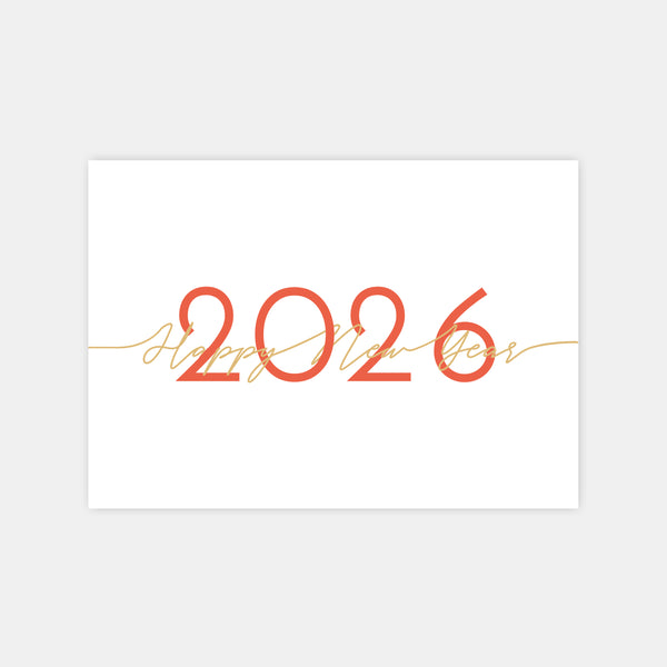 Personalisierte Happy New Year-Kalligrafie-Grußkarte
