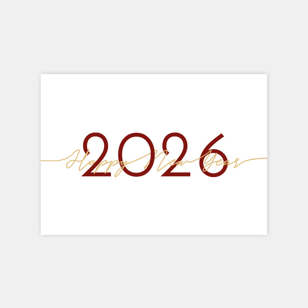 Personalisierte Happy New Year-Kalligrafie-Grußkarte