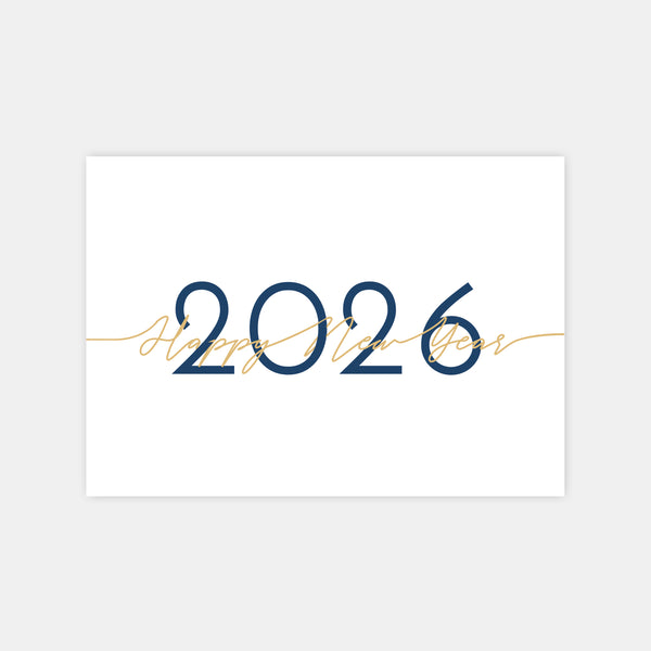 Personalisierte Happy New Year-Kalligrafie-Grußkarte